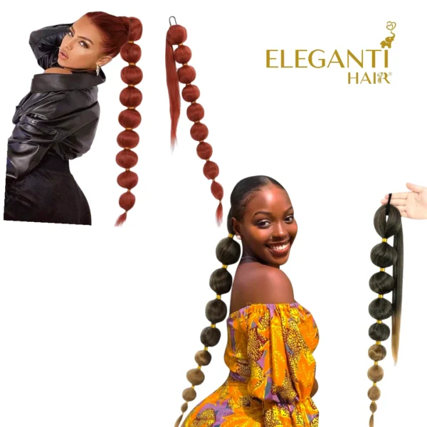 Ponytail human hair Afro puff BUBBLE - immagine 2