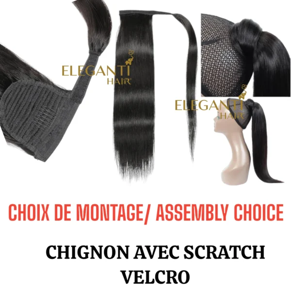 Postiche femme queue de cheval Lisse Afro - immagine 5
