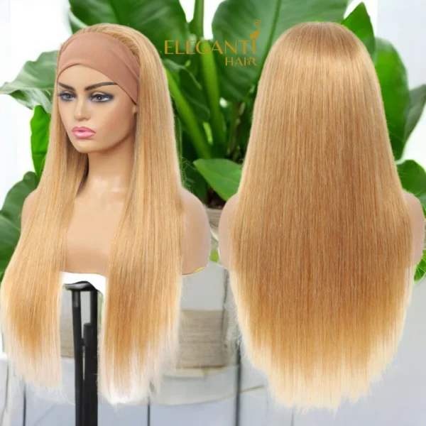 Perruque Bandeau cheveux humains Peruvien lisse blond - immagine 2