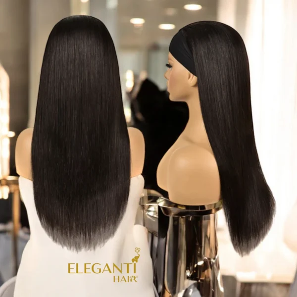 Perruque Bandeau cheveux humains Peruvien lisse blond - immagine 4