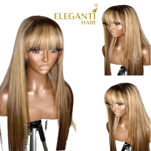Perruque cheveux naturels avec frange- TINA - immagine 2