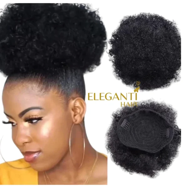 Afro Puff chignon naturel drawstring ponytail extension - immagine 2