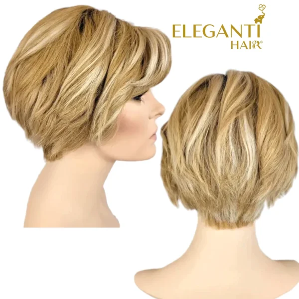 Perruque naturelle Chimio monofilament  coupe courte - immagine 2