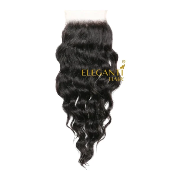 Lace closure water wave human hair