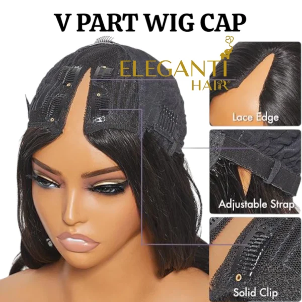 Perruque human hair V part lisse - immagine 2