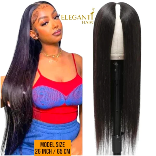 Perruque human hair V part lisse