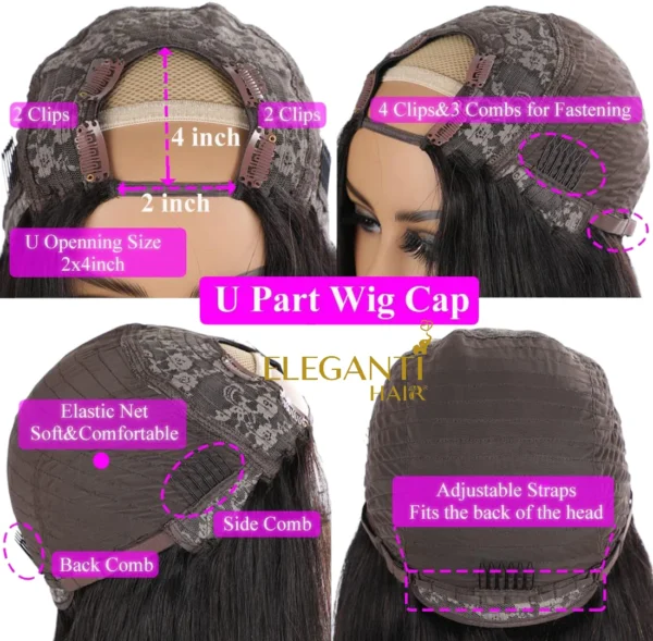 Perruque Cheveux Brésiliens U part Wig Lisse - immagine 7
